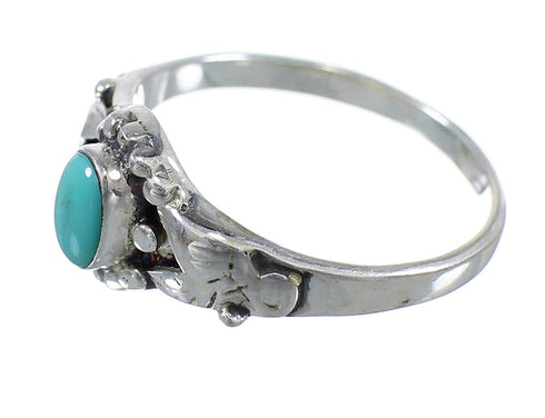 Sterling Silver Southwest Turquoise Ring Size 5-1/4 RX59554